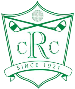 A green and white logo for crc since 1921