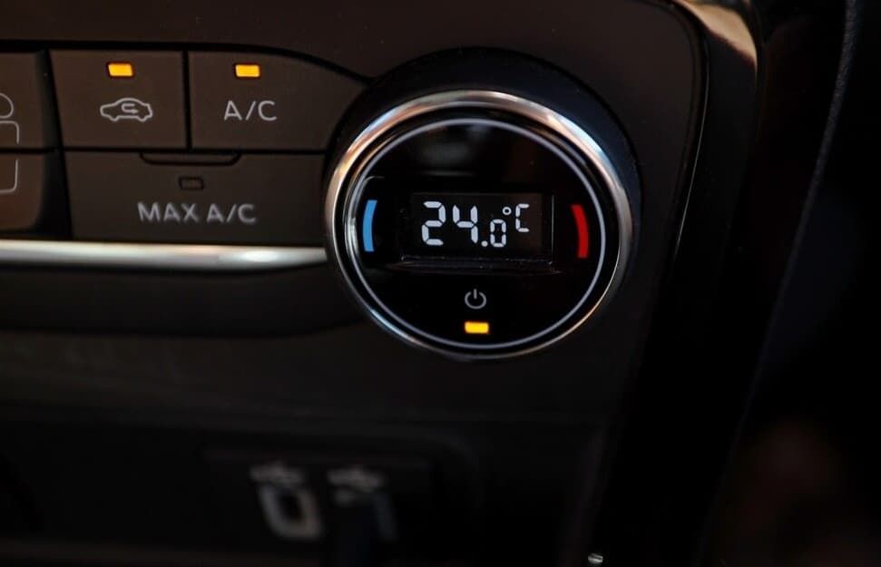 Car Climate Control Dial Displaying 24 Degrees Celsius — MC Automotive Service & Repairs in Maitland, NSW