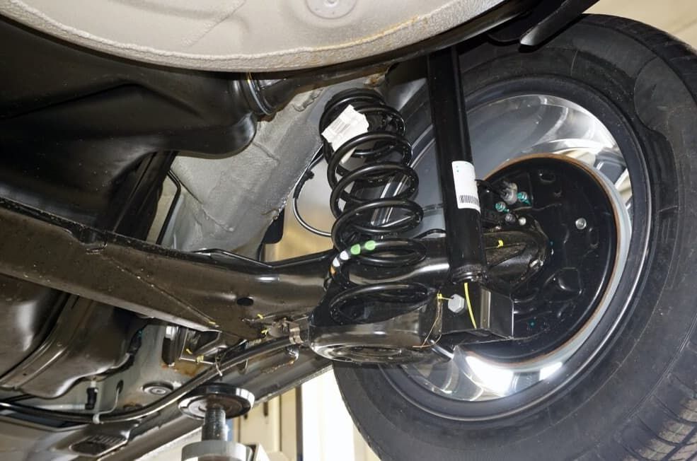 Underneath View Of A Car's Rear Suspension — MC Automotive Service & Repairs in Maitland, NSW