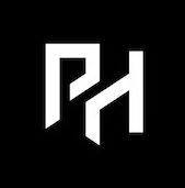 White stylized letters