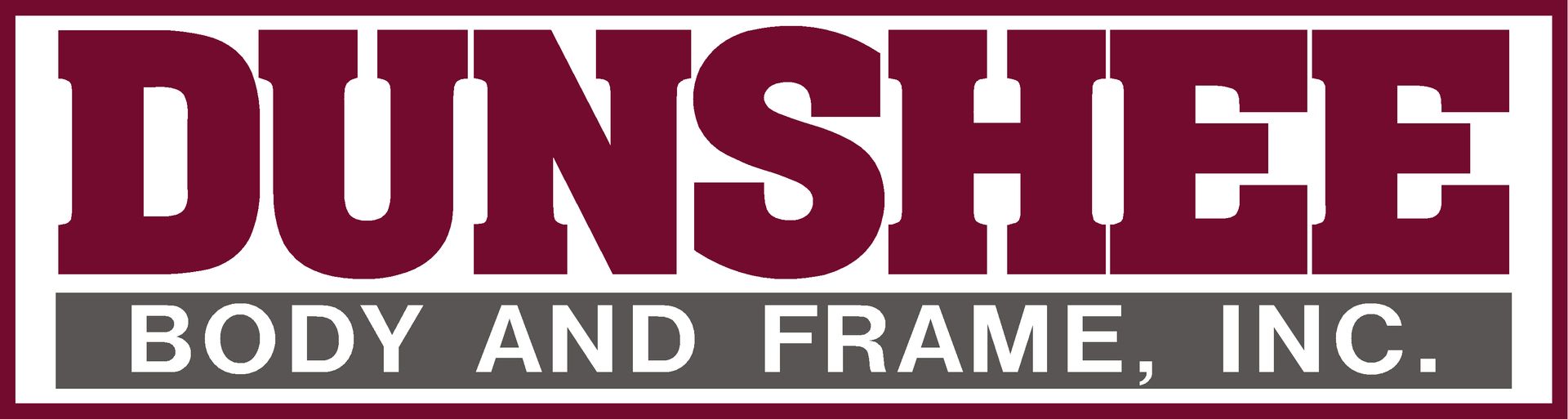 DUNSHEE Body and Frame, Inc. logo in maroon and gray text