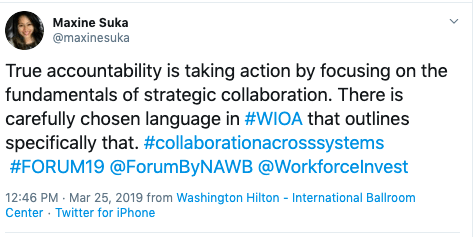 A tweet from maxine suka says that true accountability is taking action by focusing on the fundamentals of strategic collaboration.