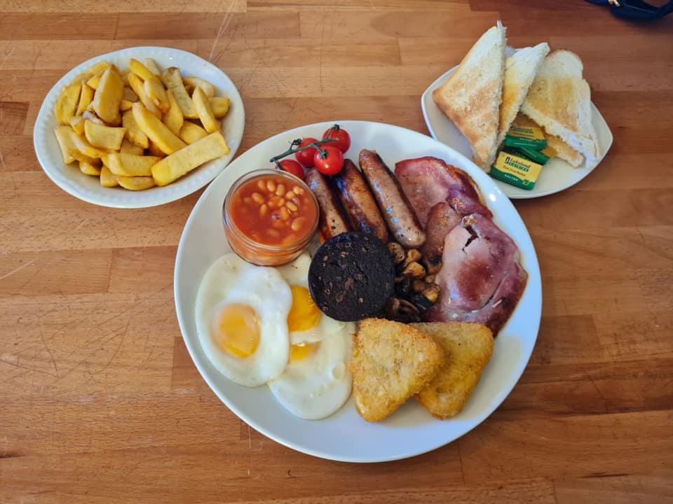 Quarryman's breakfast, a giant plate of food