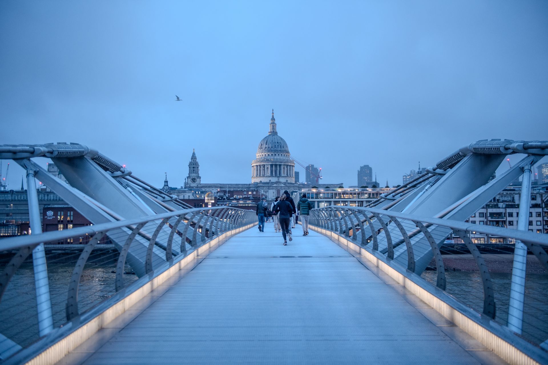 Millennium Bridge leading to St Paul’s Cathedral on a London walking tour
