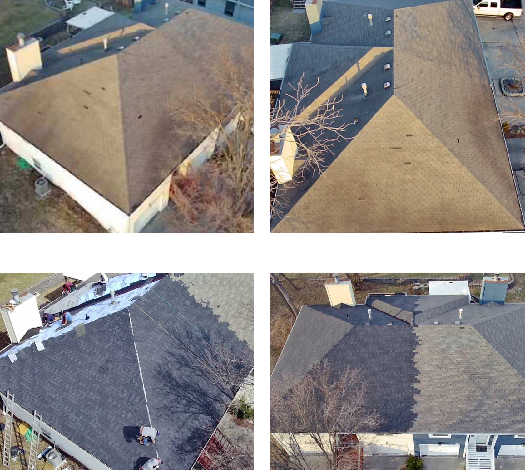 roof repair collage of photos