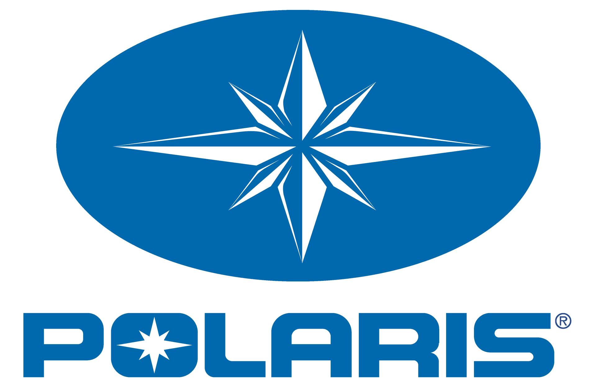 A blue polaris logo with a white star on it