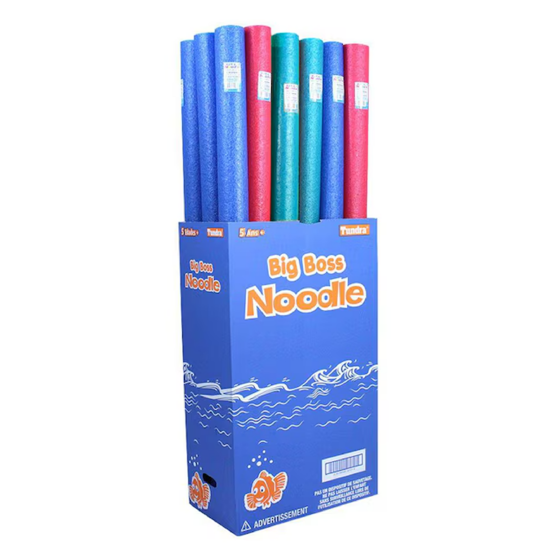 A box of big boss noodle sticks in different colors