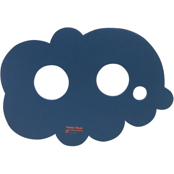 A blue cloud with two white circles on it