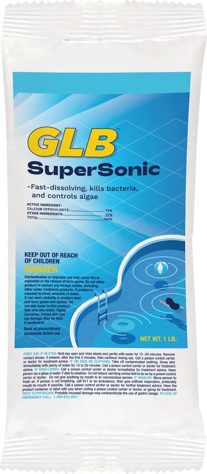 A bag of glb supersonic is shown on a white background.