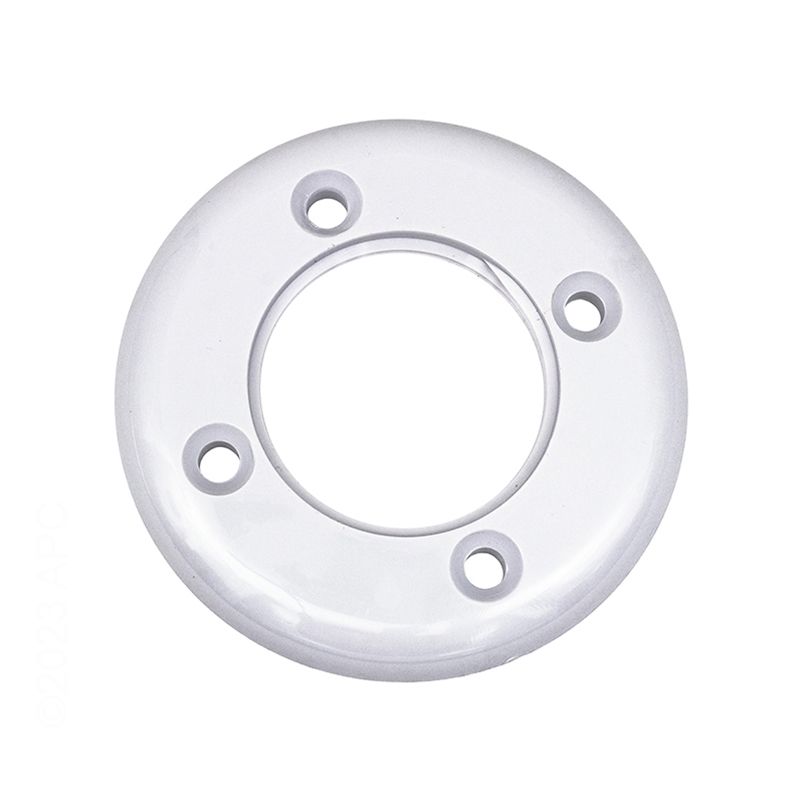 A white ring with three holes in it on a white background.