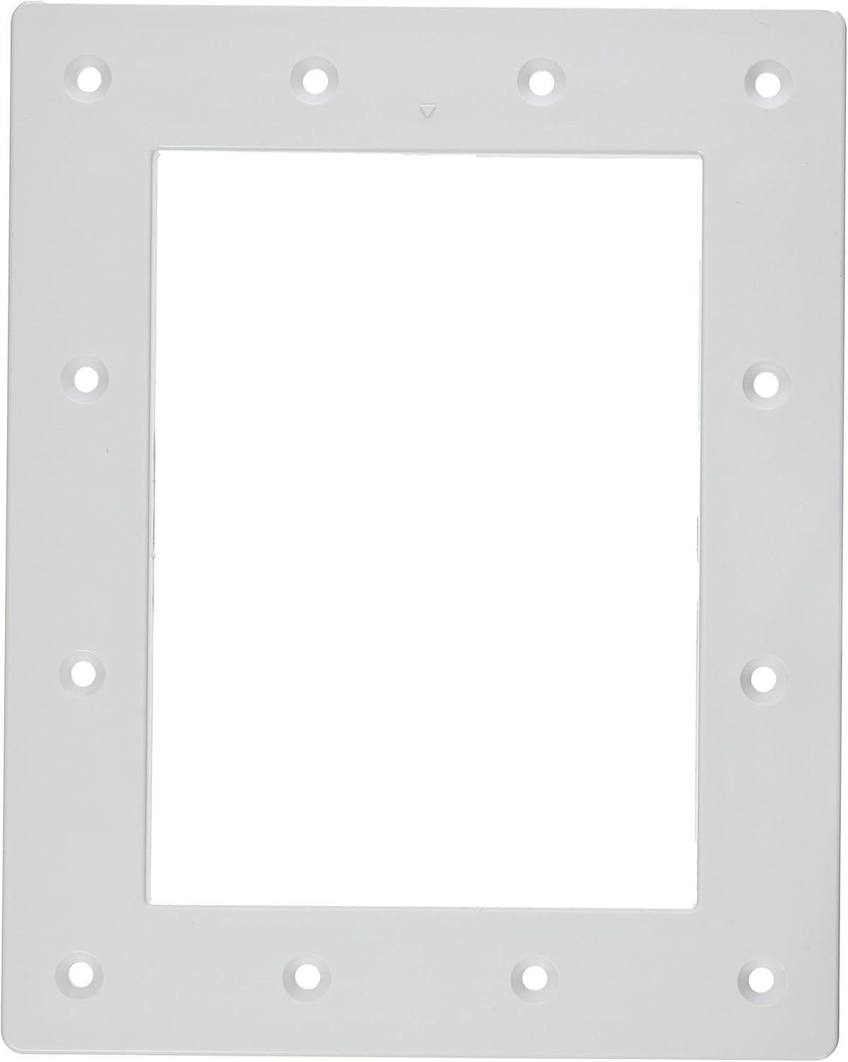 A white picture frame with holes in it on a white background.