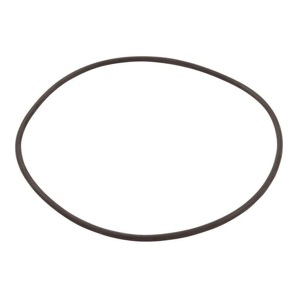 A black rubber ring on a white background.