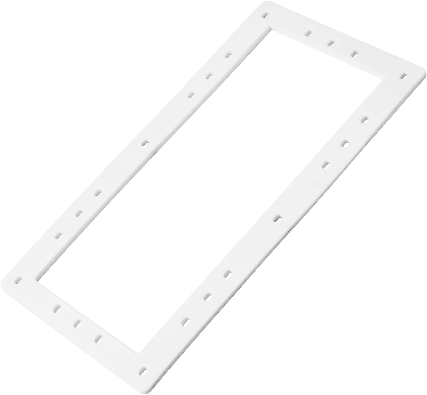 A white rectangle with holes in it on a white background.