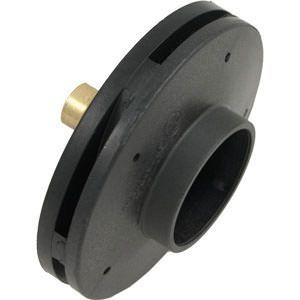 A close up of a swimming pool pump impeller on a white background.