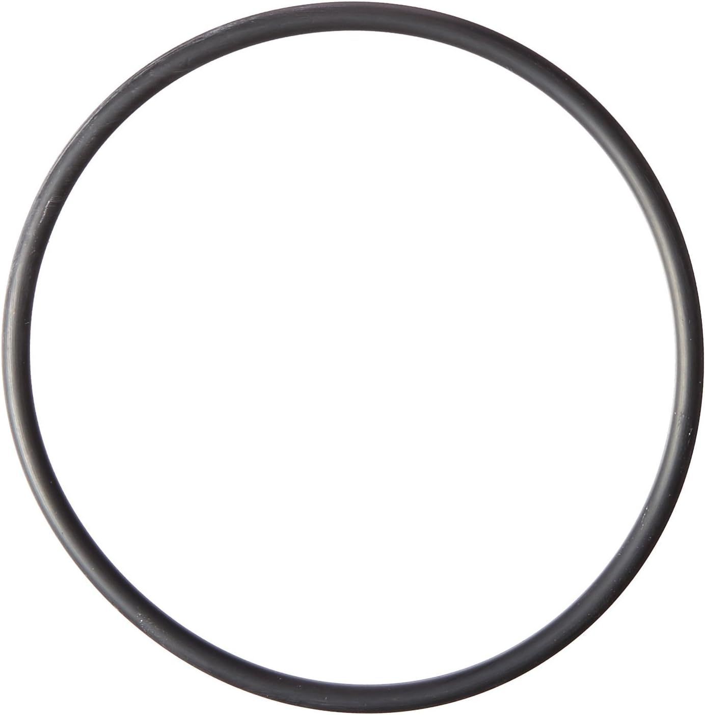 A black rubber ring on a white background