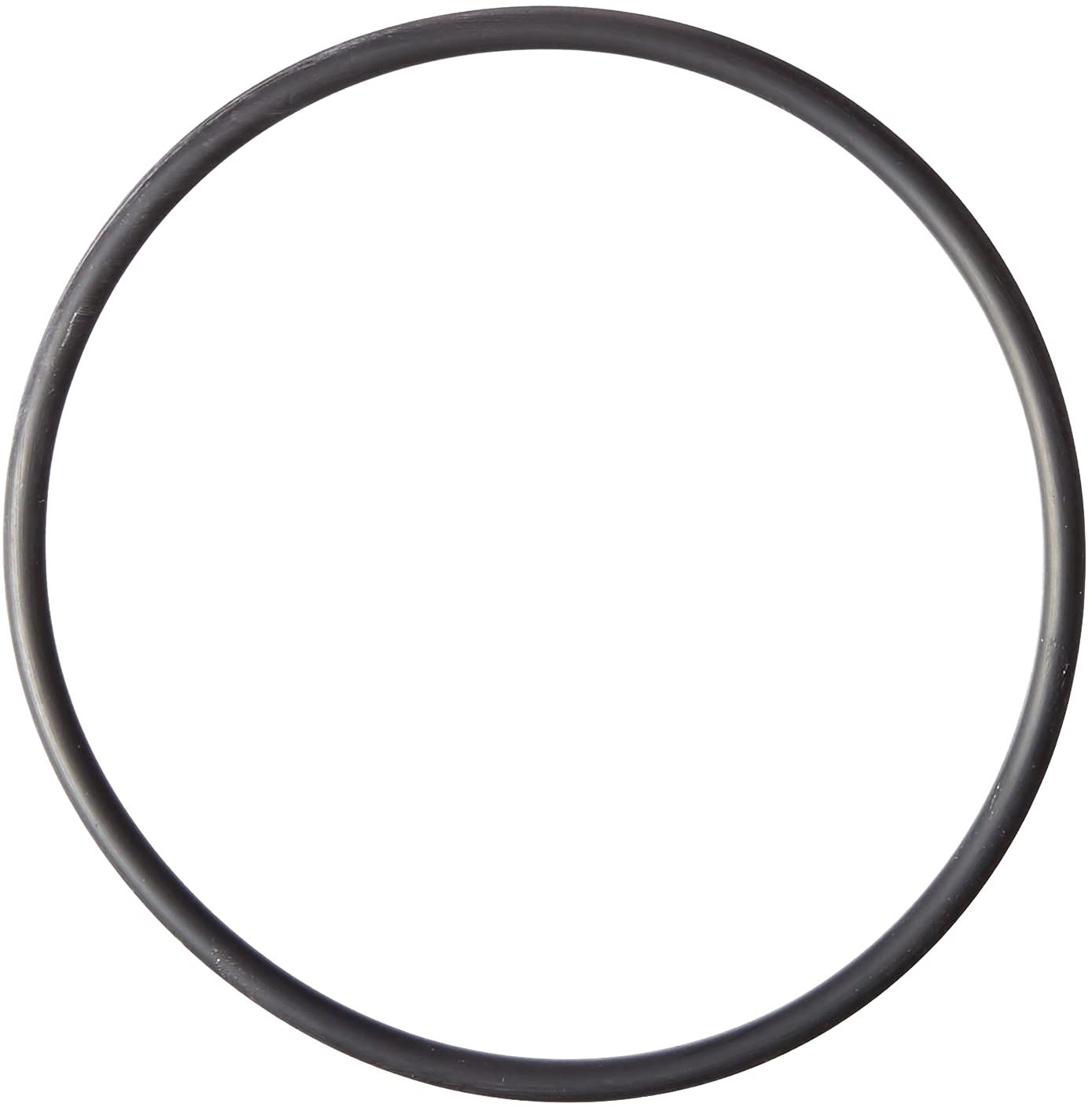 A black rubber ring on a white background
