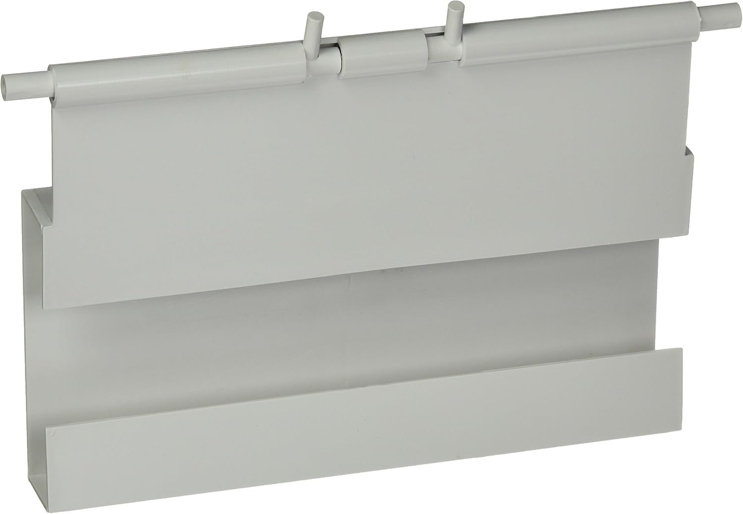 A white piece of metal with two hooks on it