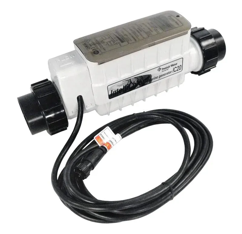 A white and black device with a black cord attached to it.