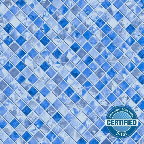 A close up of a certified vinyl pool liner