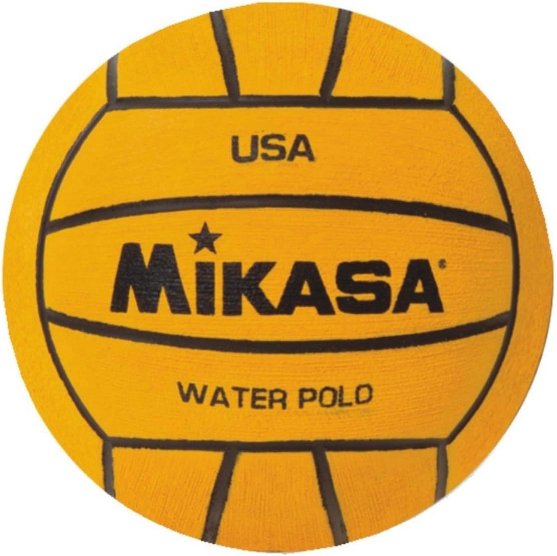 A yellow and black mikasa water polo ball
