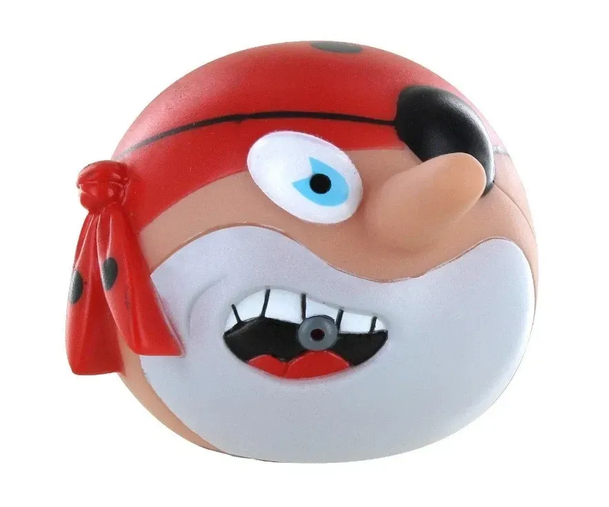 A cartoon pirate with a red bandana on his head