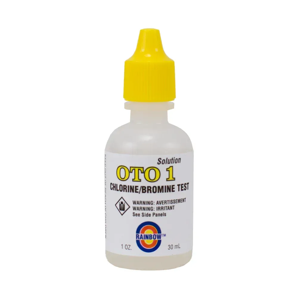 A bottle of oto 1 solution with a yellow cap