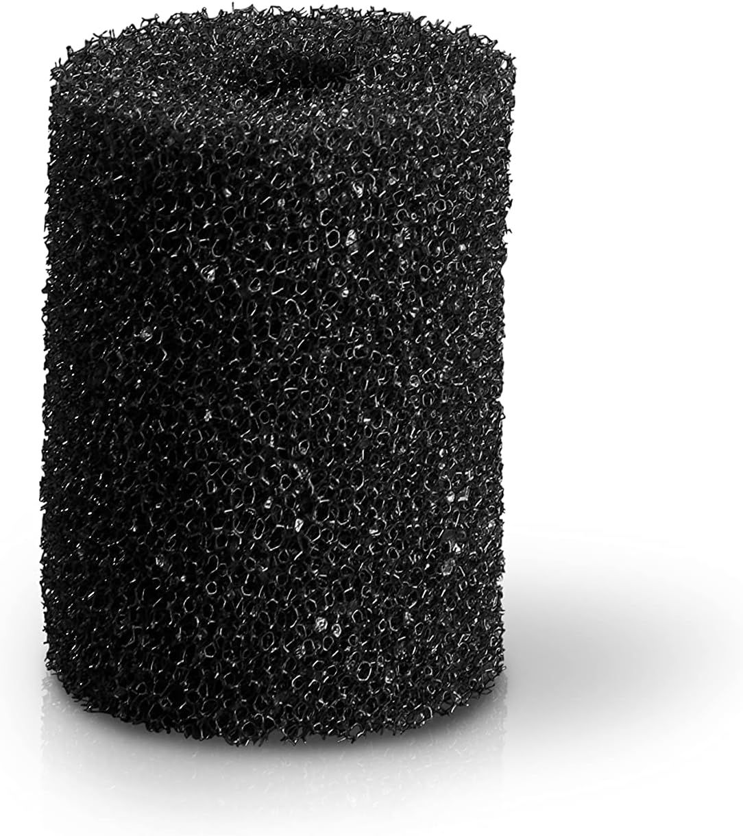 A black cylindrical object with a hole in the middle