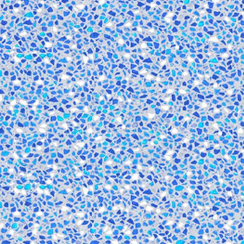 A seamless pattern of blue and white glitter on a white background.