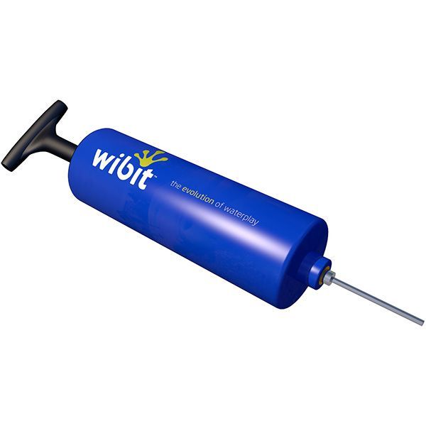 A blue syringe with the word wibit on it