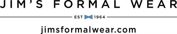 A logo for jim 's formal wear is shown on a white background