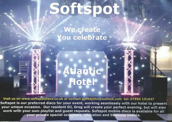 Atlantic hotel, Newquay, flyer for advertising Softspot disco