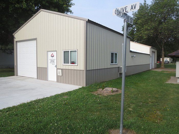 a building with a sign that says love av on it