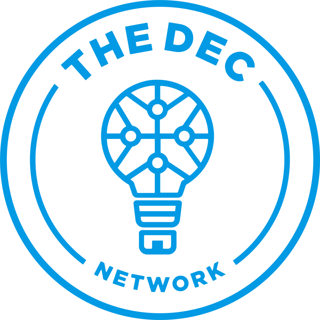 The logo for the dec network is a light bulb in a blue circle.