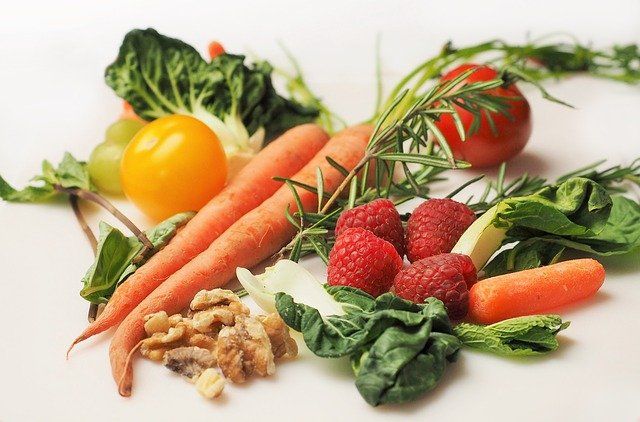 Conjunto de frutas y verduras