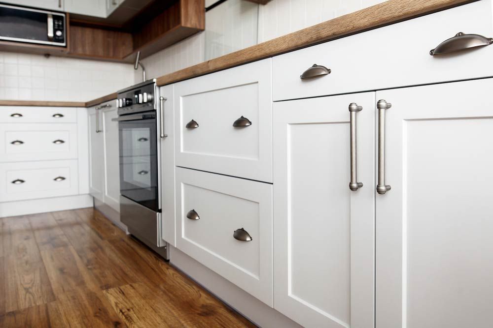 White Custom Cabinets In The Kitchen