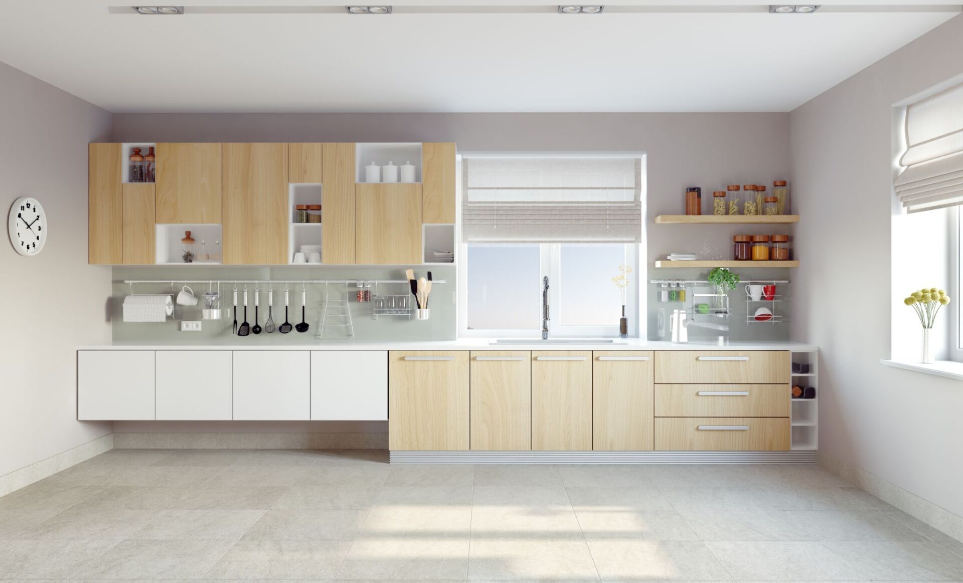 light timber and white kitchen renovation