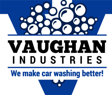 Vaughan Industries logo: blue and white bubbles above company name. Text says 