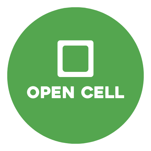 A green circle with the words `` open cell '' on it.