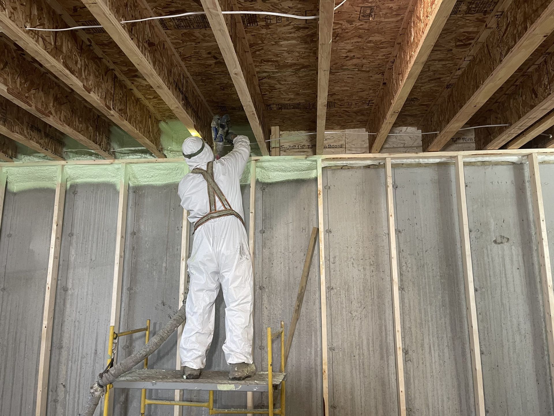 Basement Rim Joist spray foam insulation