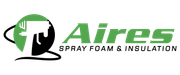 The logo for aires spray foam and insulation is green and black.
