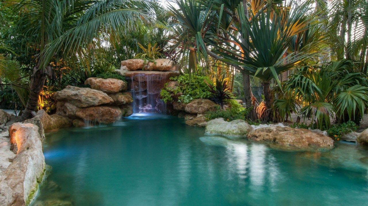 waterfall grotto for a pool in florida