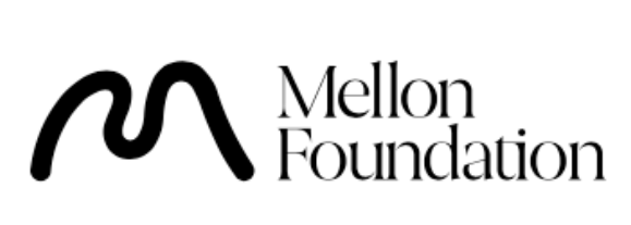 A black and white logo for mellon foundation