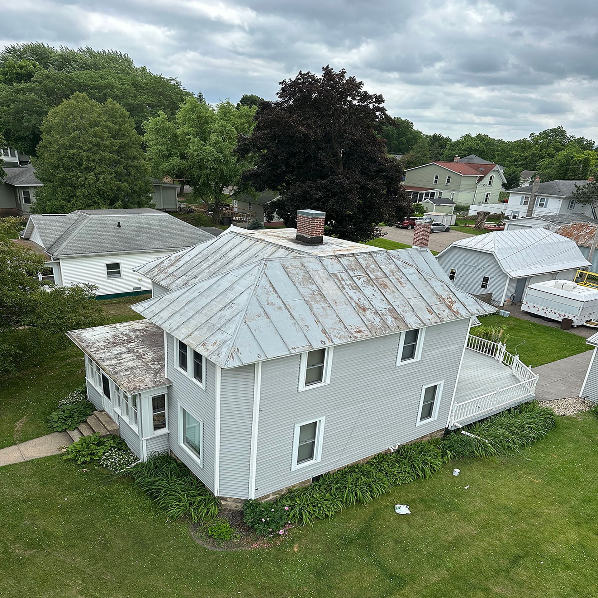 before roof painting in Baraboo WI