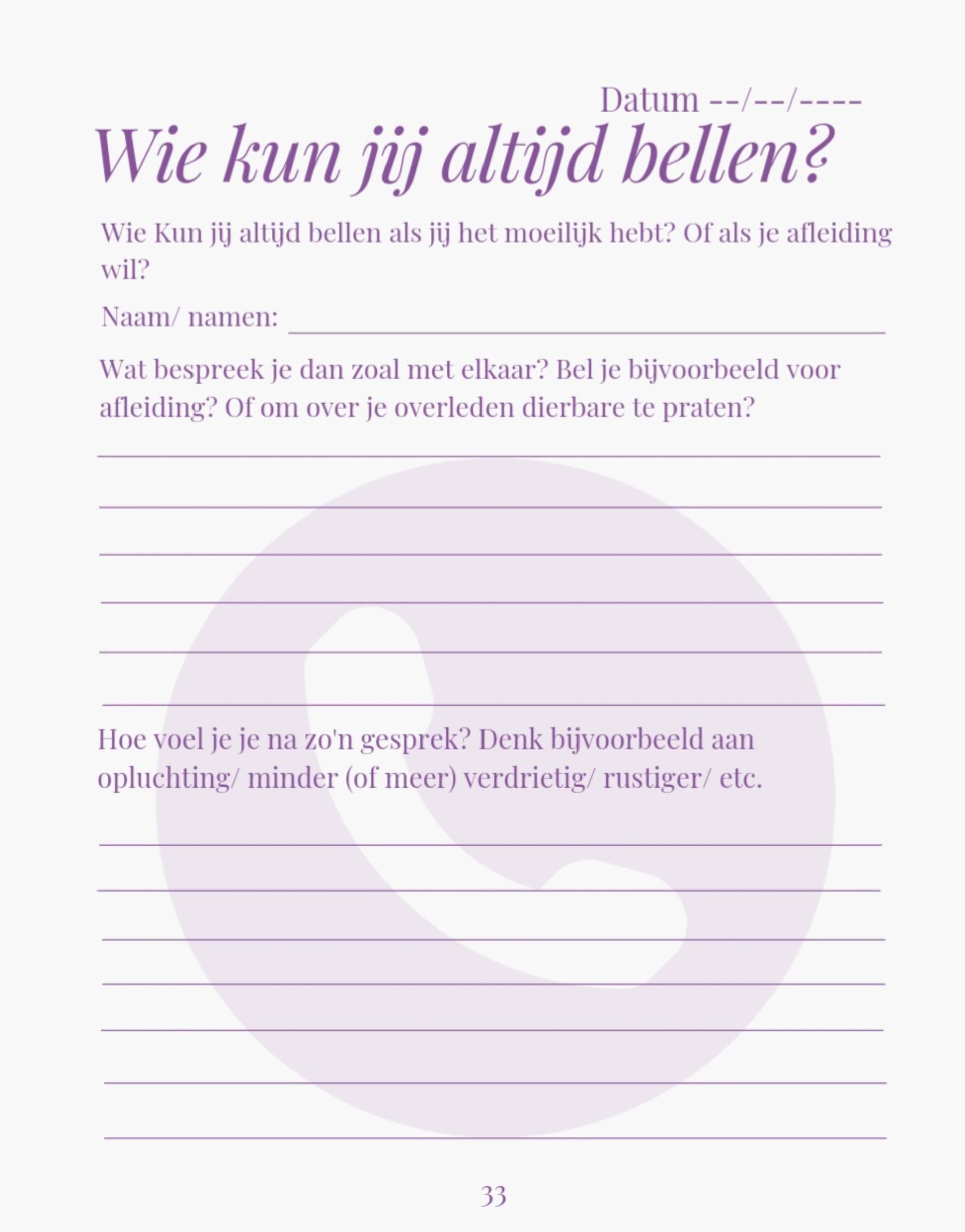 Rouwen in vertrouwen/ rouwjournal/ rouw werkboek