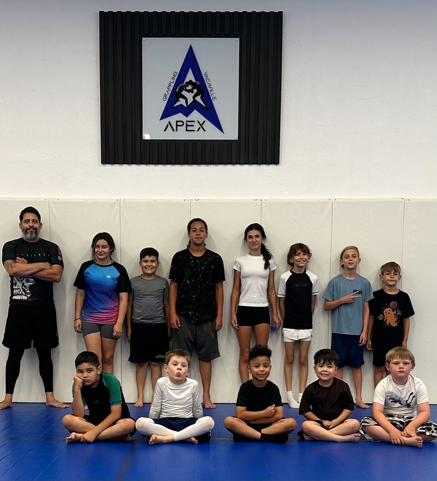 Children learning beginner grappling at Vacaville Grappling Academy to build confidence