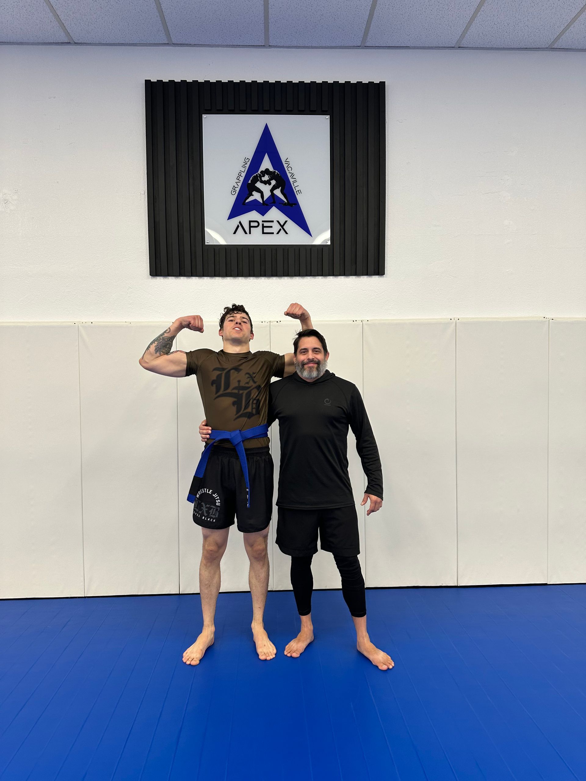 Adults drilling Brazilian Jiu Jitsu techniques at Vacaville Grappling Academy in Vacaville, CA.