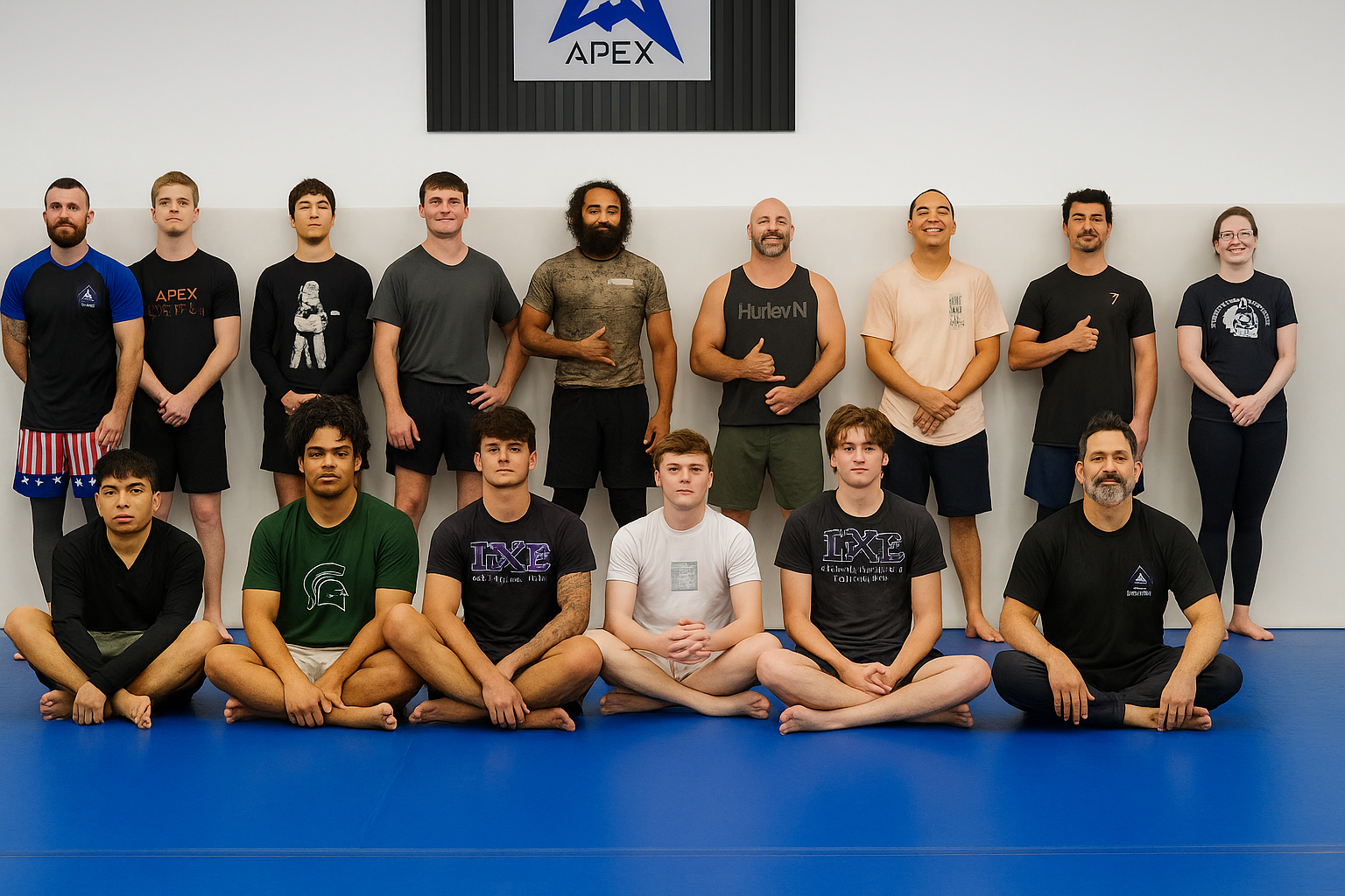 Adults practicing grappling drills at Vacaville Grappling Academy in Vacaville, CA for stress relief