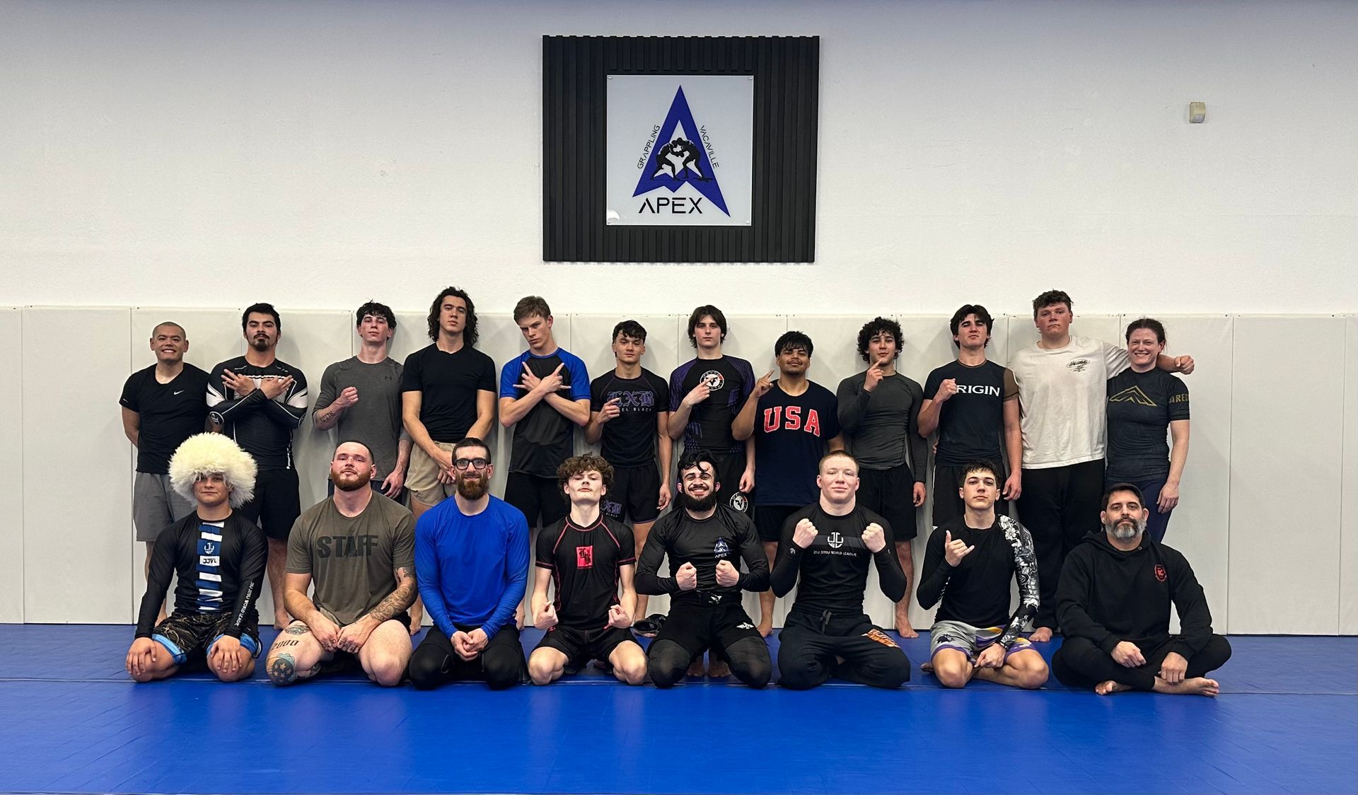 Adults practicing grappling drills at Vacaville Grappling Academy in Vacaville, CA.