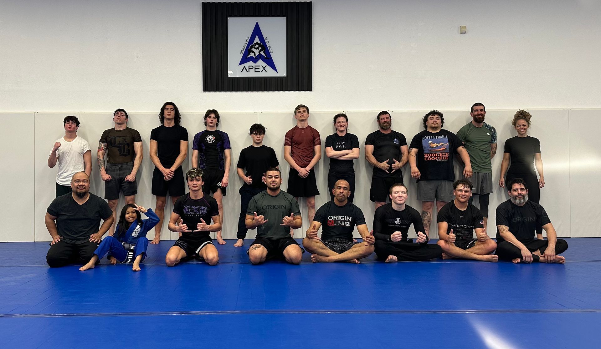Adults practice controlled grappling at Vacaville Grappling Academy in Vacaville, CA.