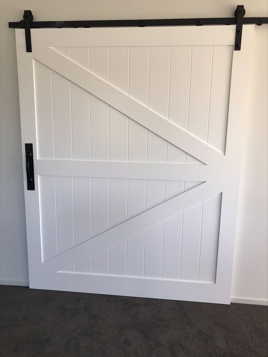 arrow style white barn door